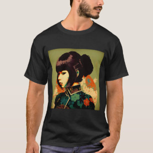 Camiseta Geisha Retro Kimono Samurai Vintag Japonés