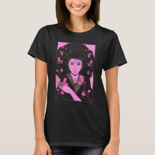 Camiseta Geisha Sakura Cerezo en flor Geisha Chica Japón Cu