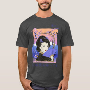 Camiseta Geisha Sakura Cherry Blossom Samurai Fuji Mountain
