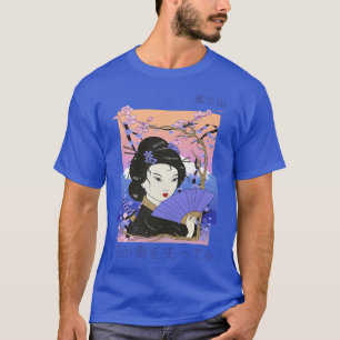 Camiseta Geisha Sakura Cherry Blossom Samurai Fuji Mountain