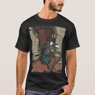 Camiseta Geisha Samurai Chica Con Una Vaca Y Katana.