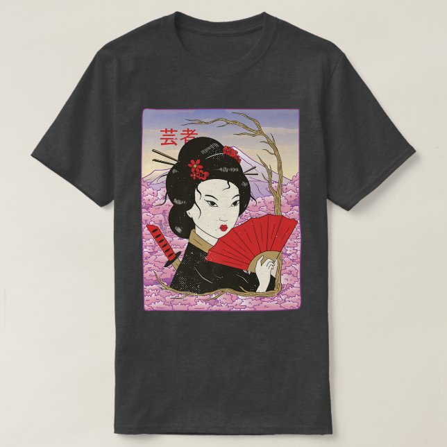 Camiseta Geisha Samurai Japón Cultura japonesa Kawaii Geish (Diseño del anverso)