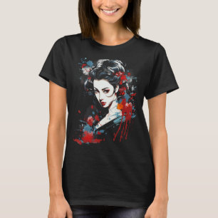 Camiseta Geisha Tees gráficos de arte japonés para mujeres