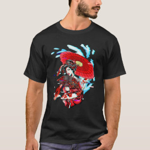 Camiseta Geisha Vaporwave Japan Koi Fish Carp Geiko Aest