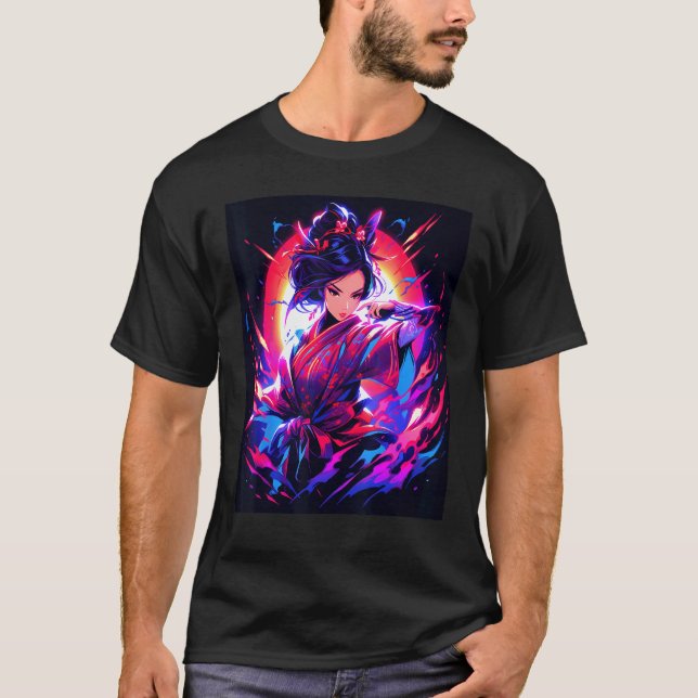 Camiseta Geisha's Gaze Serene Elegance Graphic (Anverso)