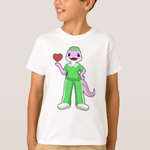 Camiseta Geko como enfermera con corazón