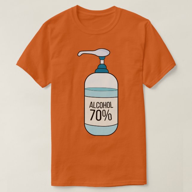 Camiseta Gel Sanitizer de mano con 70 Alcohol (Diseño del anverso)
