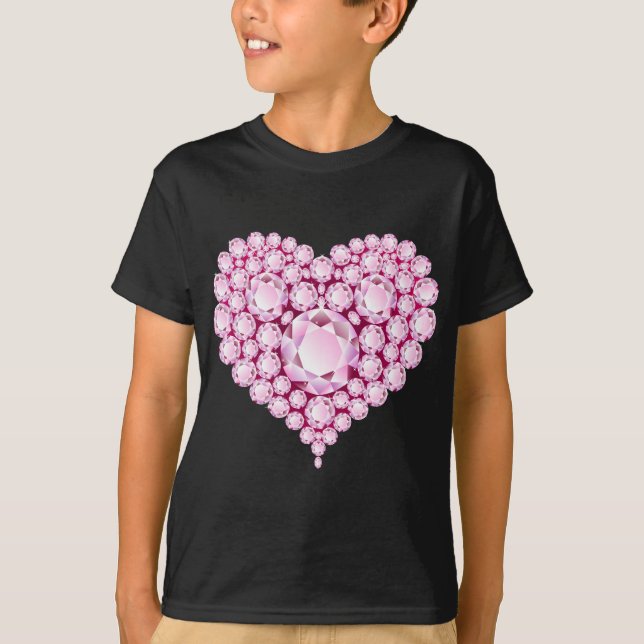 Camiseta Gemas cardíacas de cuarzo Rosa (Anverso)