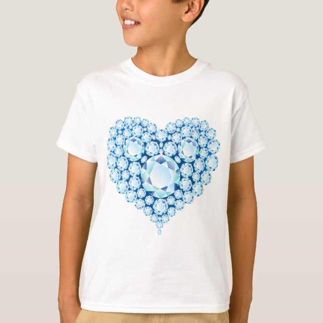 Camiseta Gemas del corazón de zafiro azul (Anverso)