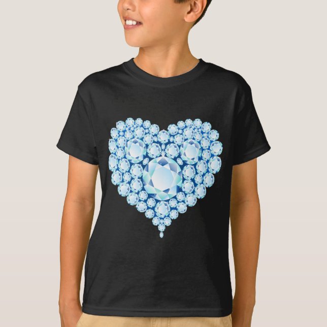 Camiseta Gemas del corazón de zafiro azul (Anverso)