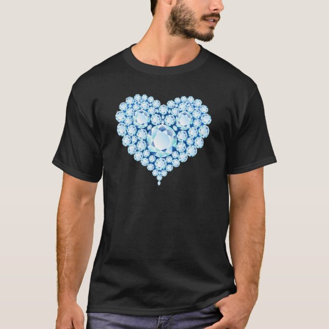Camiseta Gemas del corazón de zafiro azul (Anverso)