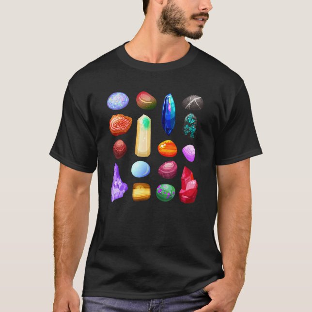 Camiseta Gemas Minerales Y Rock Crístico Recolectando (Anverso)