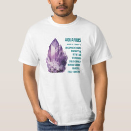 Camiseta Gemas Zodiac: Aquarius, Ametist