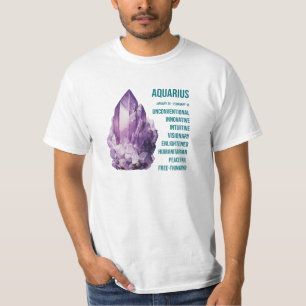 Camiseta Gemas Zodiac: Aquarius, Ametist