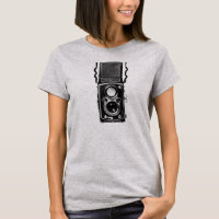 Camiseta gemela retra de la cámara de la lente de