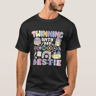 Camiseta Gemelo con mi mejor amiga de la escuela Cute Twin 
