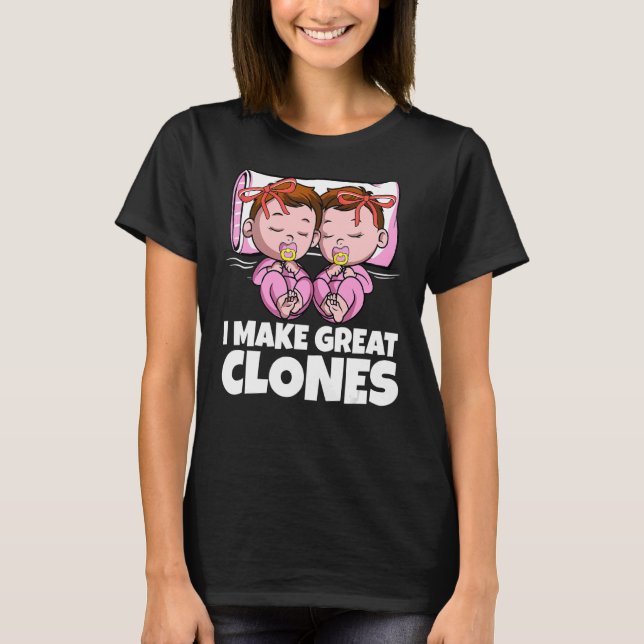 Camiseta Gemelos Chicas hago grandes clones papá mamá Twin  (Anverso)