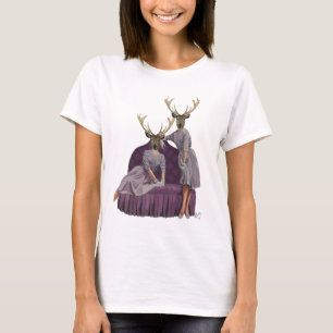 Camiseta Gemelos ciervos morados