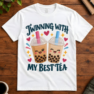 Camiseta Gemelos con mi té favorito con vibra coincidente