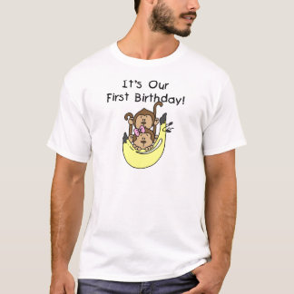 Camiseta Gemelos - cumpleaños del mono del muchacho y del