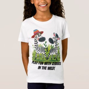 Camiseta Gemelos de cebra con nombre salvaje y personalizad