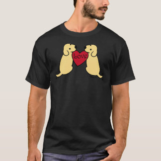 Camiseta Gemelos De Labrador Amarillo Con Amor