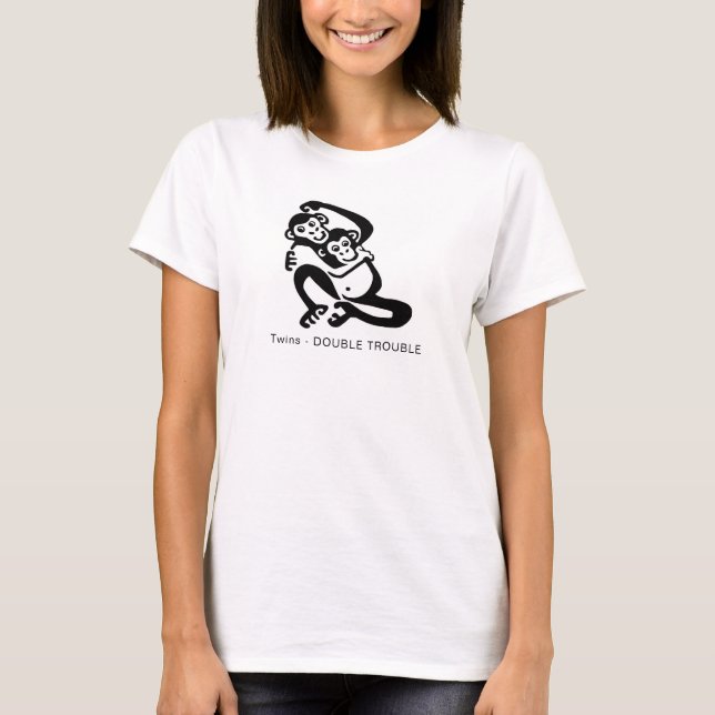 Camiseta Gemelos - Dos problemas - Maternidad (Anverso)