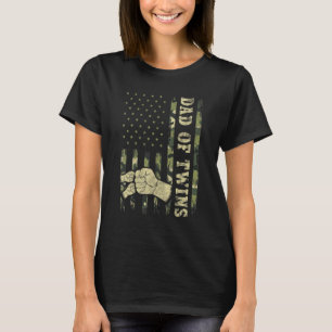 Camiseta Gemelos Hombres Papá De Los Gemelos Camuflaje Fla 