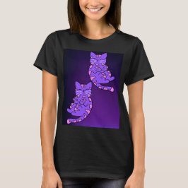Camiseta Gemelos morados de gatito 2