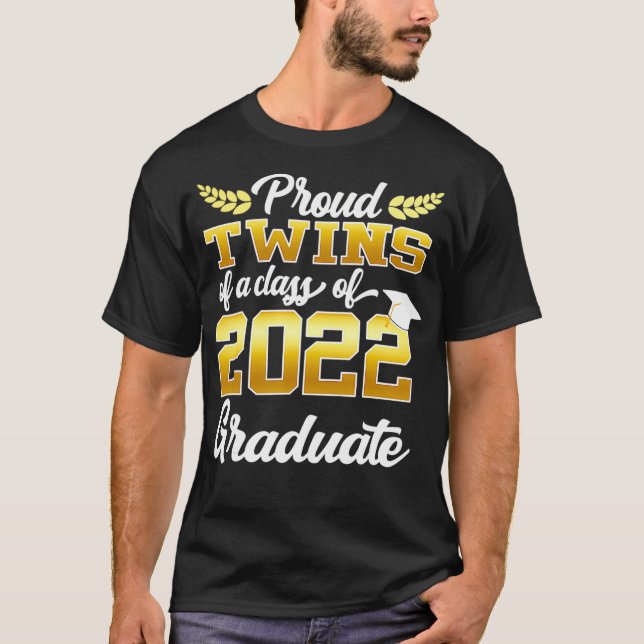 Camiseta Gemelos orgullosos de una clase de 2022 Graduado S (Anverso)