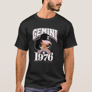 Camiseta Gemini 1976 Piel Melanizada Rasgos Zodiacales Rein