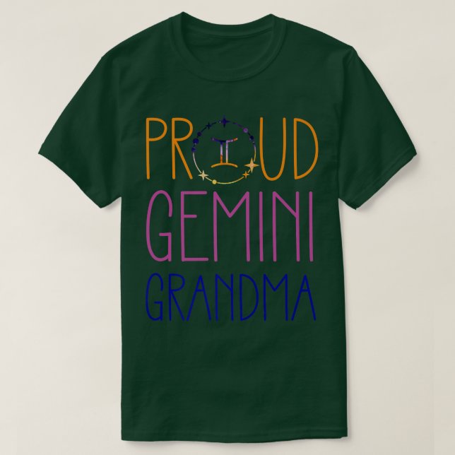 Camiseta Gemini Abuela Orgullosa Abuela Zodiac Símbolo Astr (Diseño del anverso)