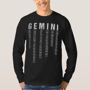 Camiseta Gemini Apparel Zodiac Rótulo Hechos Horoscopio Ast