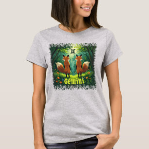 Camiseta Gemini astrología nacimiento signo zodiac zorro ge