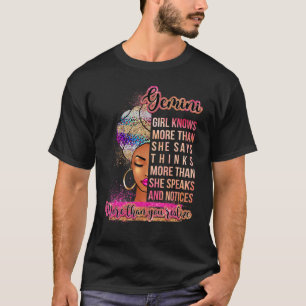 Camiseta Gemini Chica Afro Melanin Reina Cumpleaños Para Lo