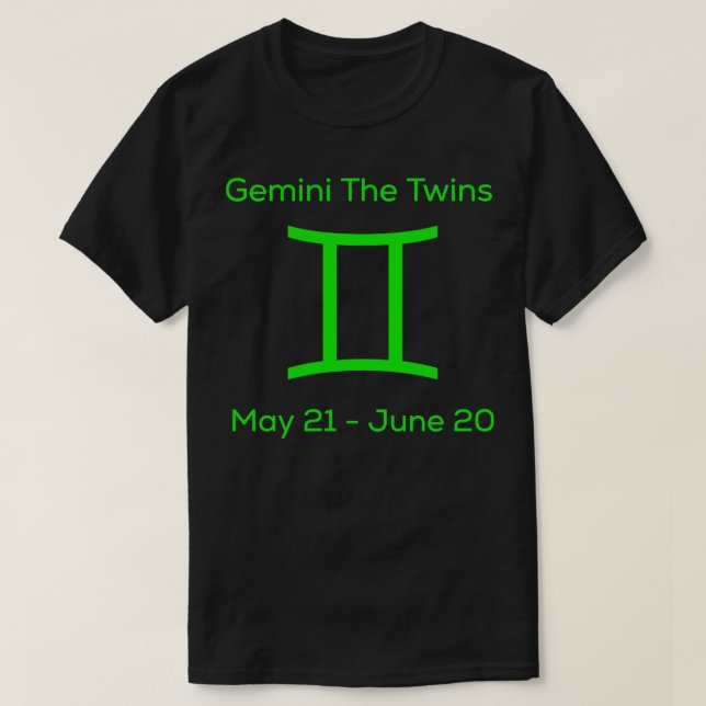 Camiseta Gemini El Zodiac De Los Geminos (Diseño del anverso)