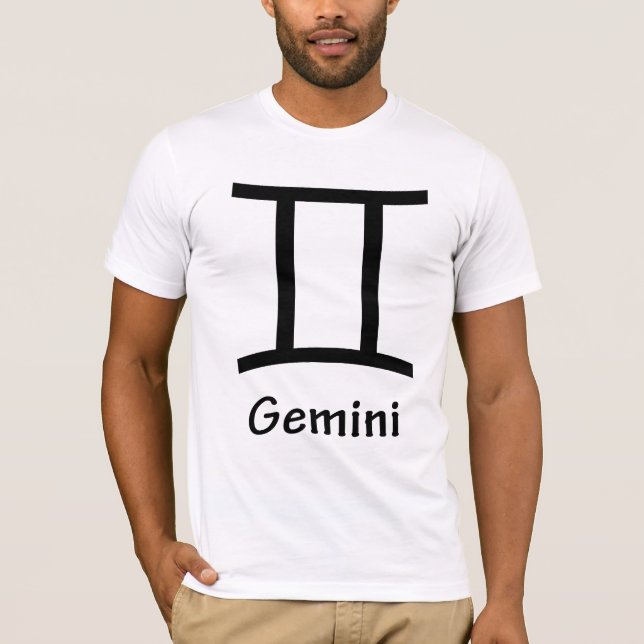 Camiseta Gemini, Horoscopio, símbolo, astrología (Anverso)