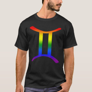 Camiseta Gemini Lgbt Zodiac Rótulo Lgbt Orgullo Arcoiris Ga