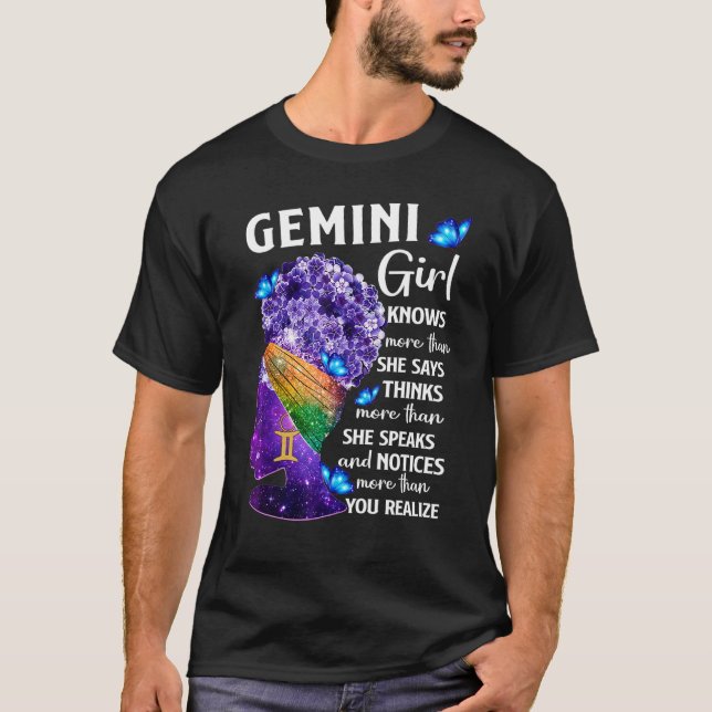 Camiseta Gemini Queen Sweet As Candy Birthday  For Black Wo (Anverso)