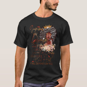 Camiseta Gemini Queen Sweet As Candy Birthday For Black Wo