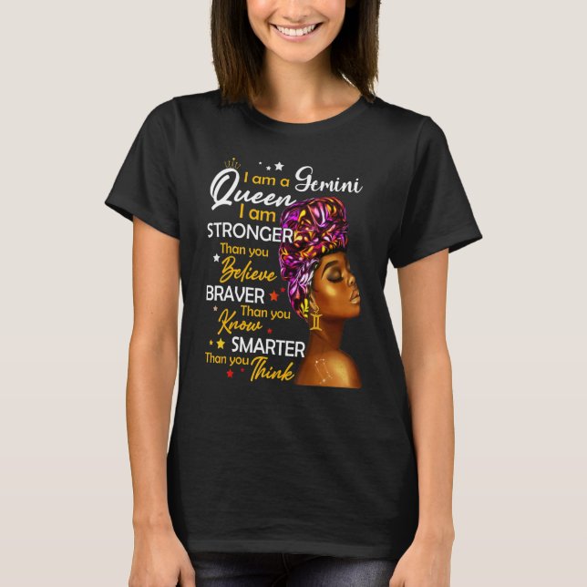 Camiseta Gemini Queen Sweet As Candy    BirthdayFor Black W (Anverso)