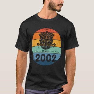 Camiseta Gemini Retro VHeritage Sunset Zodiac Rótulo Cumple