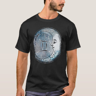 Camiseta Gemini Rótulo Luna Astrología Boho Hippie Zodiac S