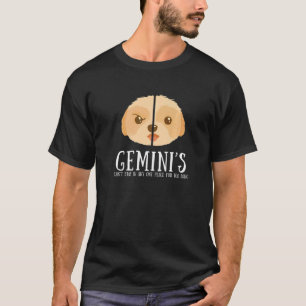 Camiseta Gemini Rótulo Zodiaco Hechos Horóscopo de Perro Sa