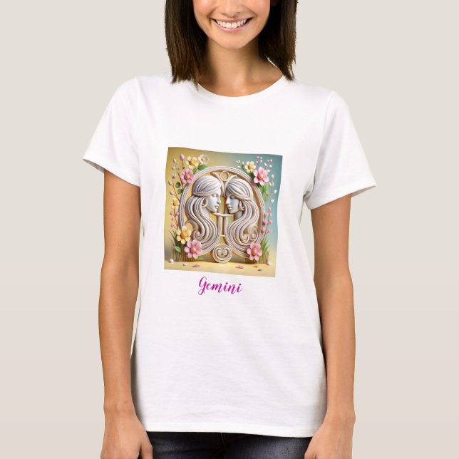 Camiseta Gemini - Tee Zodiaco de despertar primavera (Anverso)