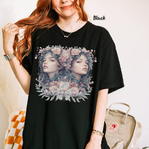 Camiseta Gemini Twin Women, Astrología Zodiac, Floral