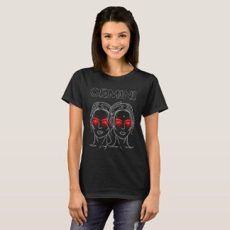 Camiseta Gemini Twins de ojos rojos oscuro