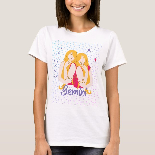 Camiseta Gemini Twins Zodiac T-Shirt moderno (Anverso)