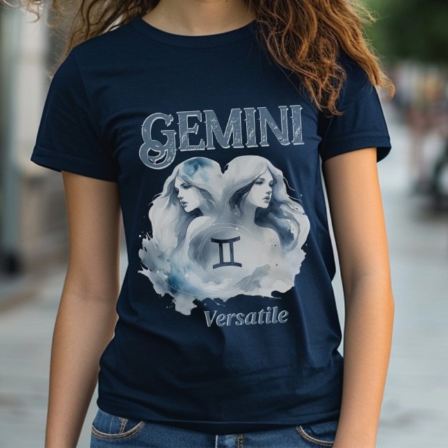Camiseta Gemini Versatile Watercolor Twins Zodiac Rótulo (Gemini Zodiac-Themed Party Suite - Coordinate Every Detail from Invites to Gifts and Decor!)