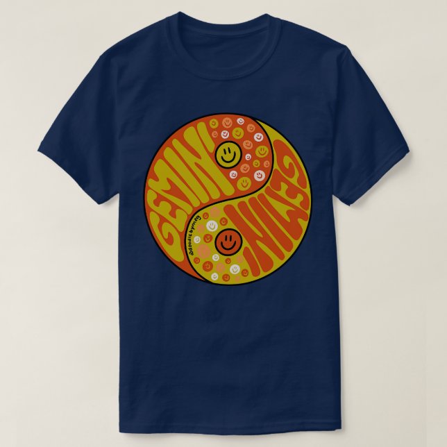 Camiseta Gemini Yin Yang (Diseño del anverso)